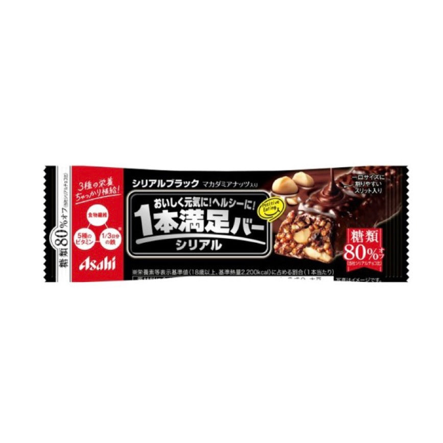 ASAHI One Satisfaction Bar Cereal Black 80% Sugar Off 37g