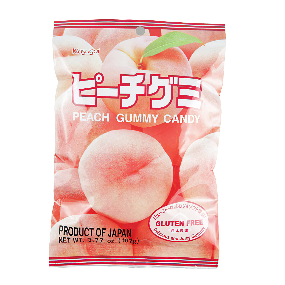 KASUGAI Gummy Candy — Peach Flavoured 107g