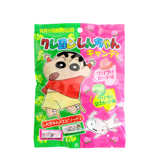 Hayakawa Seika Crayon Shin-Chan Peach & Muscat 80g