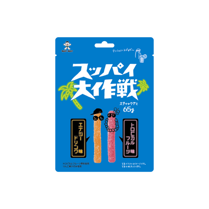 Want Want Suppai Daisakusen Gummy Candy - Energy Drink & Tropical Fruit Flavor 65g