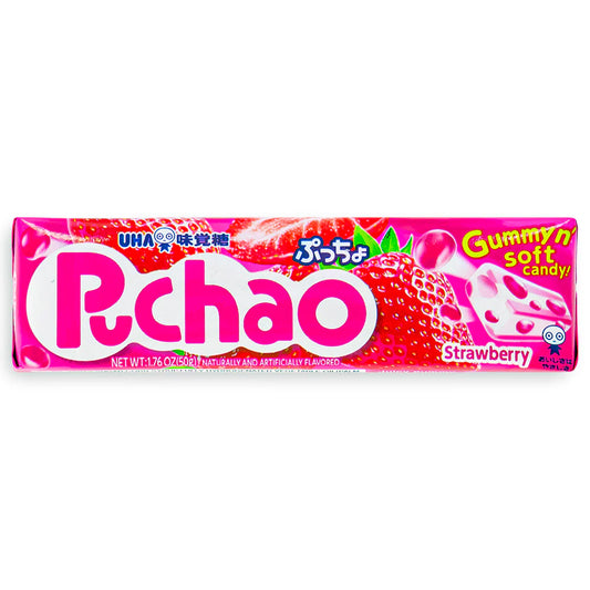 UHA Mikakuto Puchao Gummy N' Soft Candy, Strawberry 50g