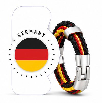 World Cup Team Pride Braided Bracelet – Argentina, Brazil, Canada, England, France, Germany, Portugal, Spain