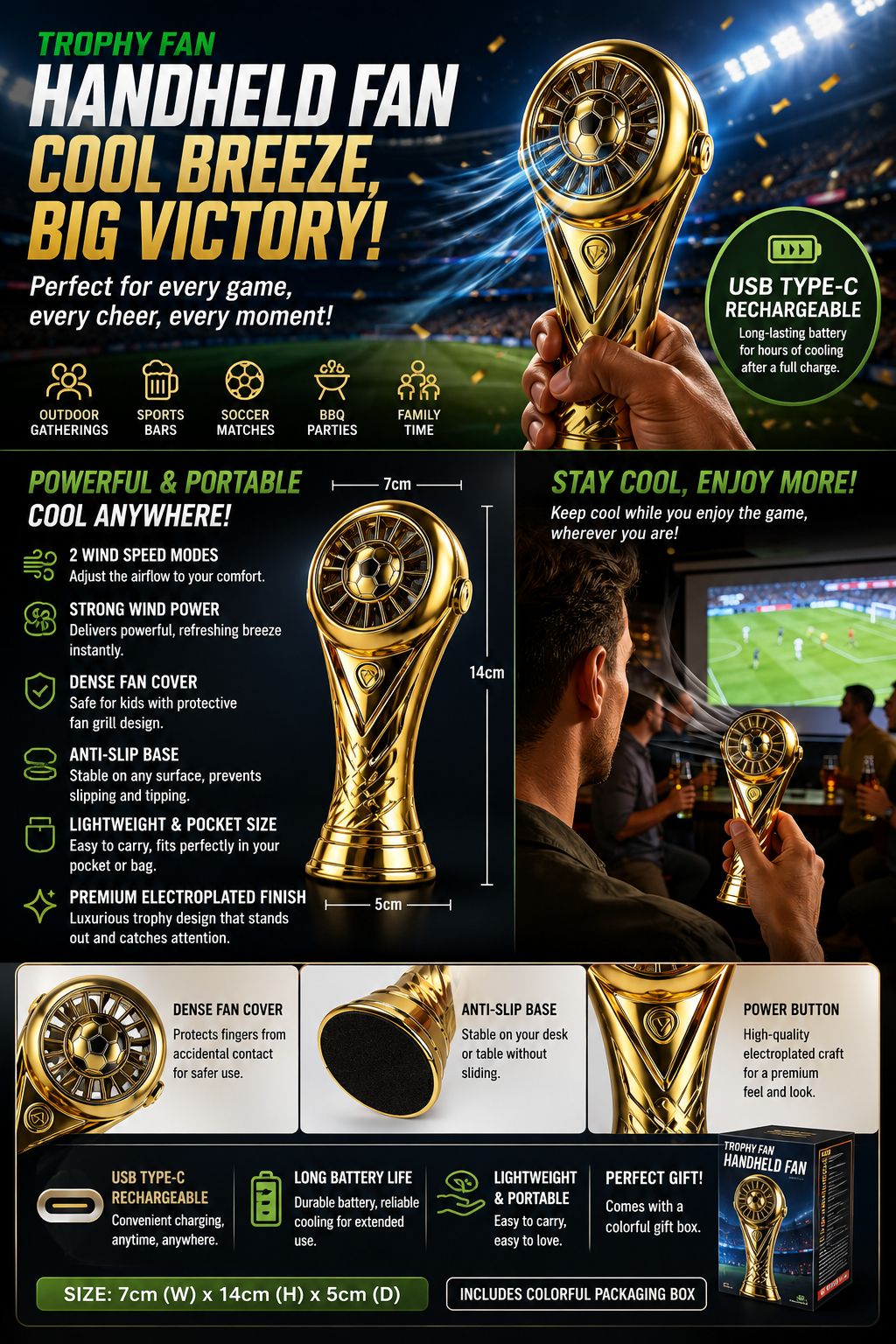 Trophy Fan️ Handheld Fan