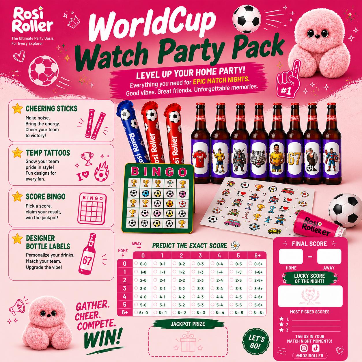 RosiRoller World Cup Watch Party Pack (6 People / 10 People)