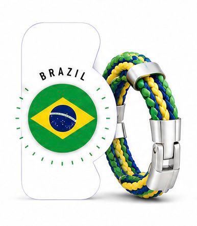 World Cup Team Pride Braided Bracelet – Argentina, Brazil, Canada, England, France, Germany, Portugal, Spain